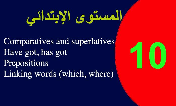 الاختبار العاشر في الانجليزية الابتدائية