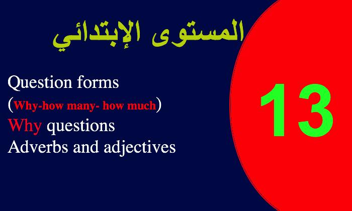 الاختبار الثالث عشر في أساسيات اللغة الانجليزية